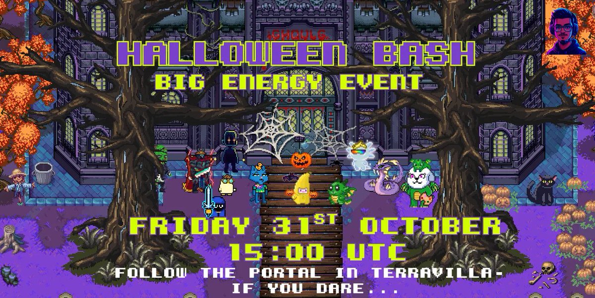shadowfraggon's tweet photo. 🎃 Trick or Treat Around Terra Villa! 👻
The residents have candy… and maybe a few tricks up their sleeves. 🍬
It’s Halloween in Terra Villa — and the spooky fun is just getting started!
@pixels_online https://t.co/9CW68L7IlG