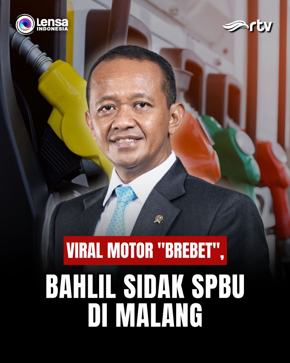 lensaRTV's tweet photo. Menteri ESDM Bahlil Lahadalia sidak ke SPBU Pertamina Asrikaton, Malang, Rabu (29/10/2025), untuk menindaklanjuti laporan masyarakat terkait dugaan BBM tidak sesuai standar. Hasil uji sampel menunjukkan kualitas BBM di lokasi tersebut masih sesuai standar dan aman digunakan. https://t.co/DAR4bhkOw4