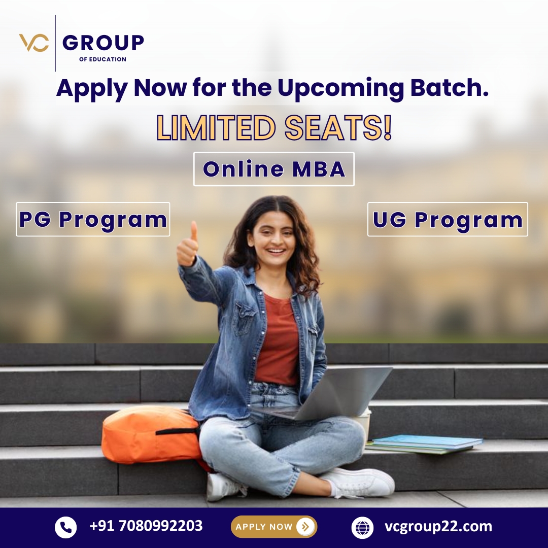 VCGSocials's tweet photo. Ready to Begin Your Academic Journey?
Apply now for the Upcoming Batch at VC Group of Education!
💼 Choose from Online MBA, UG, or PG Programs and learn flexibly from anywhere.
👉 Visit https://t.co/YqLzypjybU
  📞 +91 7080992203
#VCGroupOfEducation #OnlineMBA #UGProgram https://t.co/IZlqZ7Odd1