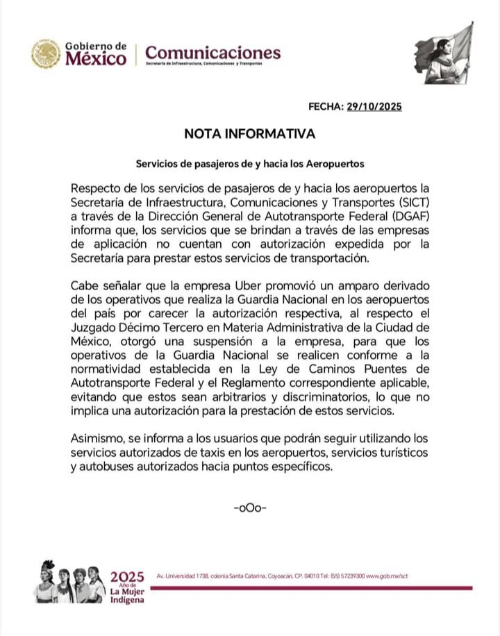 CamilaAlec23412's tweet photo. Respecto de los servicios de pasajeros de y hacia los aeropuertos, la #SICTinforma: https://t.co/P1XxZS2H4Y