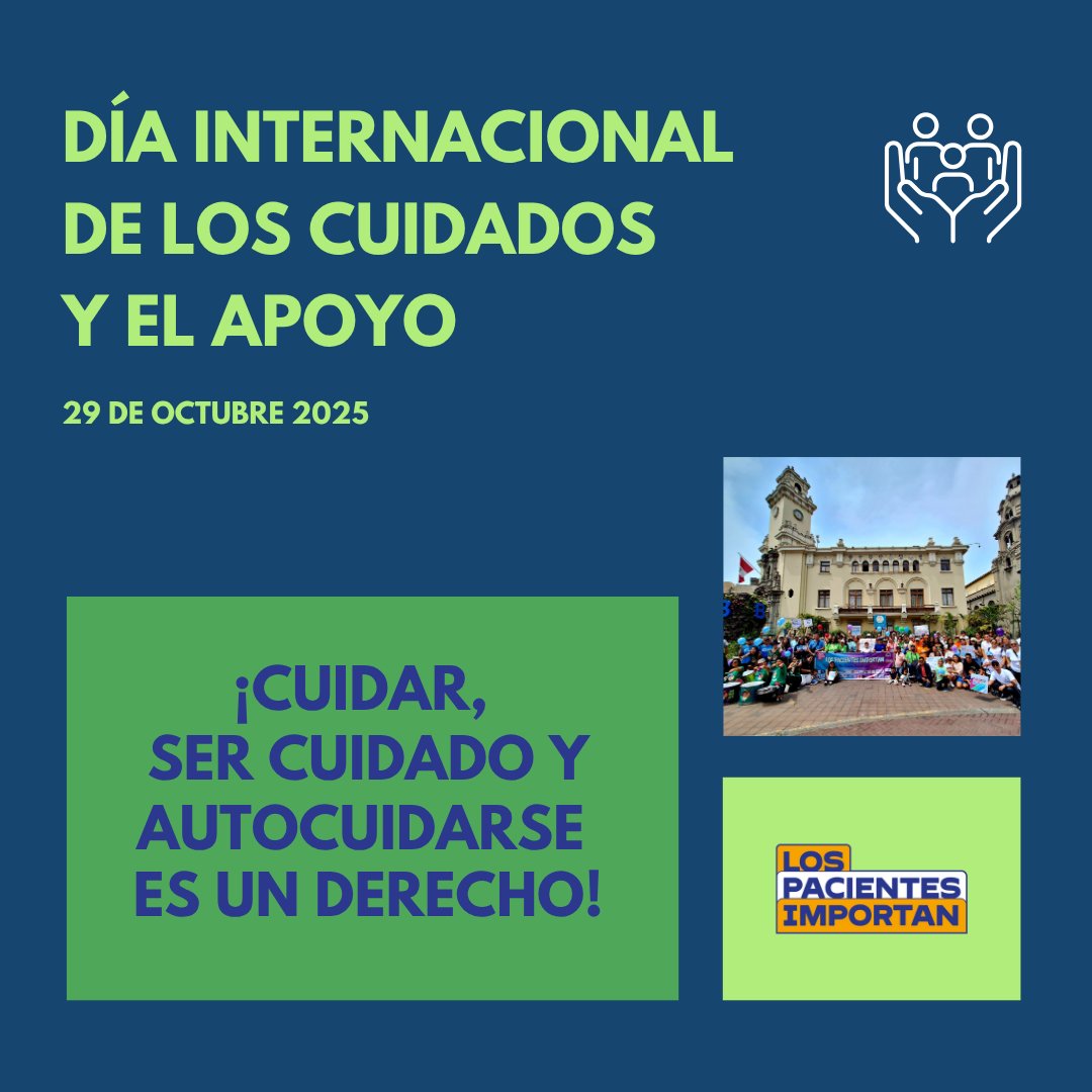 los_pacientes's tweet photo. 📣 Hoy es el Día Internacional de los Cuidados
El derecho al cuidado es un derecho autónomo, fundamental para garantizar una vida digna y el pleno ejercicio de otros derechos: El Estado, las empresas, la comunidad y las familias deben garantizarlo.
#LosPacientesImportan 👍 https://t.co/FH7g02SYCH