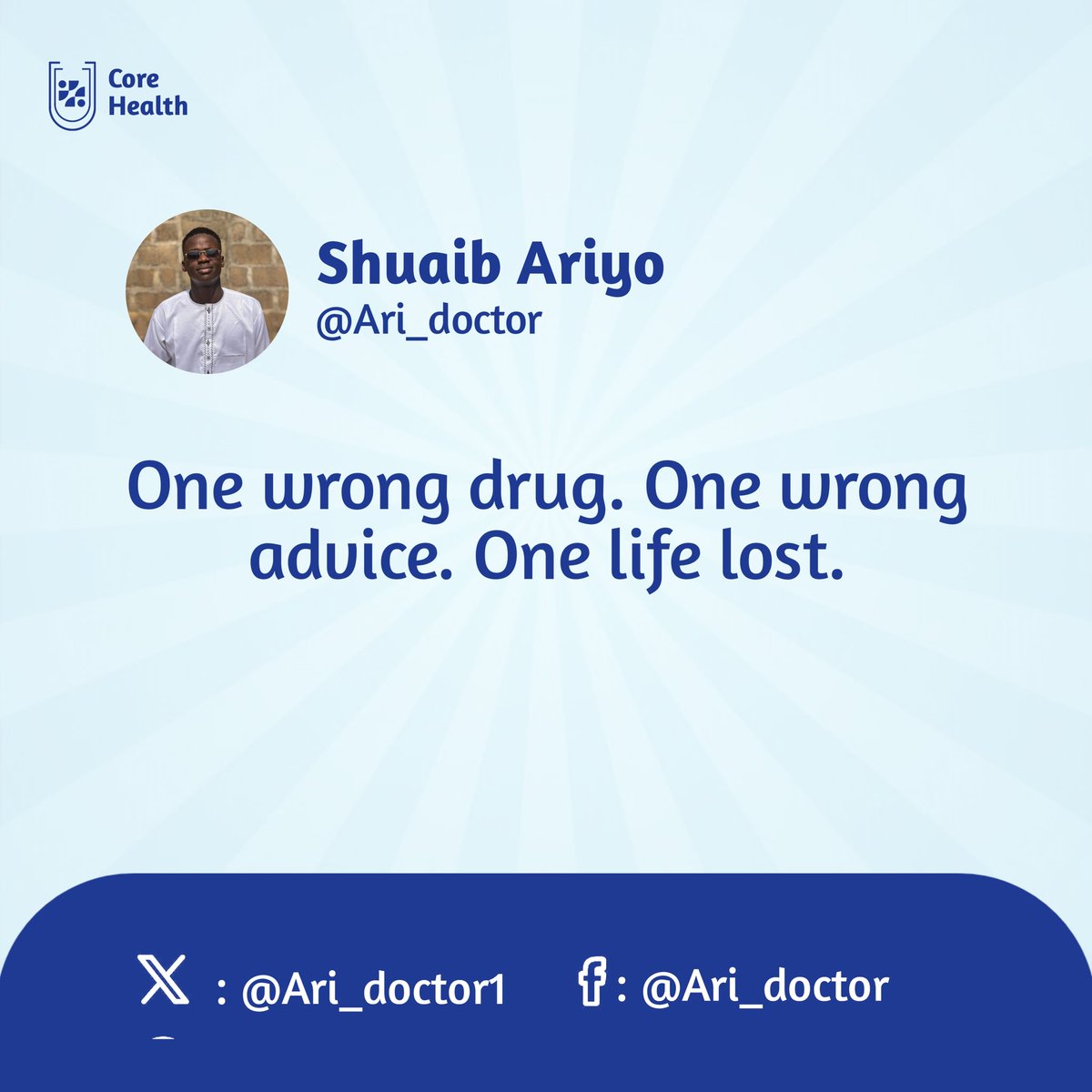 Ari_doctor1's tweet photo. If you have ulcer, avoid painkillers like ibuprofen or diclofenac they can cause bleeding.

Not all painkillers are safe.
Some heal, some harm.

Ask a health worker before you swallow.
Your stomach lining will thank you. 🙏

#HealthNigeria #ari_doctor #CoreHealth https://t.co/YDms4u0H3b