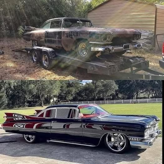 us_connie's tweet photo. 1959 Cadillac Before and After

Cool or Not? 🤔 https://t.co/jH3iMfxUJj