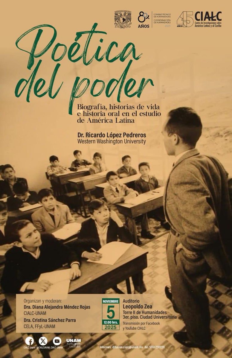 Si están por la ciudad de México la próxima semana estaré hablando de poéticas del poder, ciencias sociales, memoria en América Latina… Ojalá nos viéramos por allá.