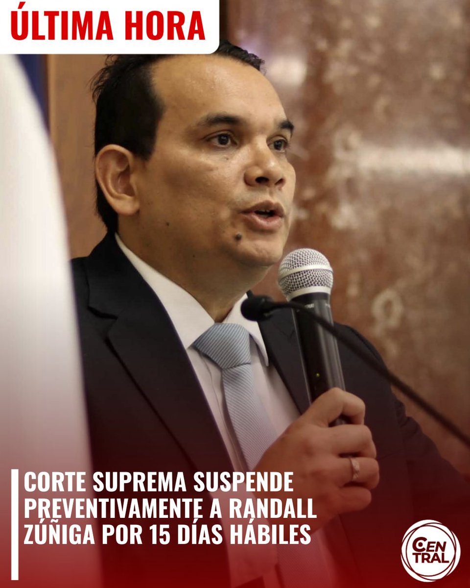 CentralNCR's tweet photo. #ÚltimaHora | Corte Suprema suspende preventivamente a Randall Zúñiga por 15 días hábiles

La Corte Suprema de Justicia acordó este miércoles, en sesión extraordinaria, suspender de forma provisional al director del Organismo de Investigación Judicial (OIJ) por un periodo de 15 días hábiles, mientras avanza la investigación en su contra y se recaban pruebas que permitan determinar la aplicación de medidas cautelares más amplias.

El Poder Judicial reiteró su compromiso con la transparencia, la institucionalidad y la justicia, garantizando el respeto al debido proceso y la presunción de inocencia. Además, aseguró la continuidad del trabajo del OIJ, destacando que la lucha contra la delincuencia y la inseguridad continuará firme y al servicio del país.

📺 Recuerde sintonizar #CentralNoticias de lunes a viernes a las 2 p.m. en Central Ahora y nuestra edición estelar a las 8 p.m. por Gente Opa #Canal38. Disponible en 20 digital de Liberty, 701 Telecable, 038 TIGO, 38 KaTV, 2110 Kölbi, 38 Claro IPTV, Cable Caribe análogo 54 y 277 IPTV, KTV-IPTV canal 38, Cable Plus canal 10 / digital 49.1 y Colosal en el canal 38 análogo y digital.

#Judiciales #RandallZúñiga #CorteSuprema #OIJ