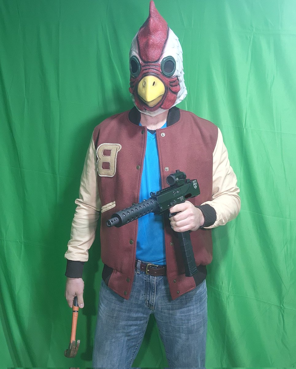 DaRealChrispy's tweet image. Do you like hurting people? My Jacket #cosplay #hlm #hotlinemiami