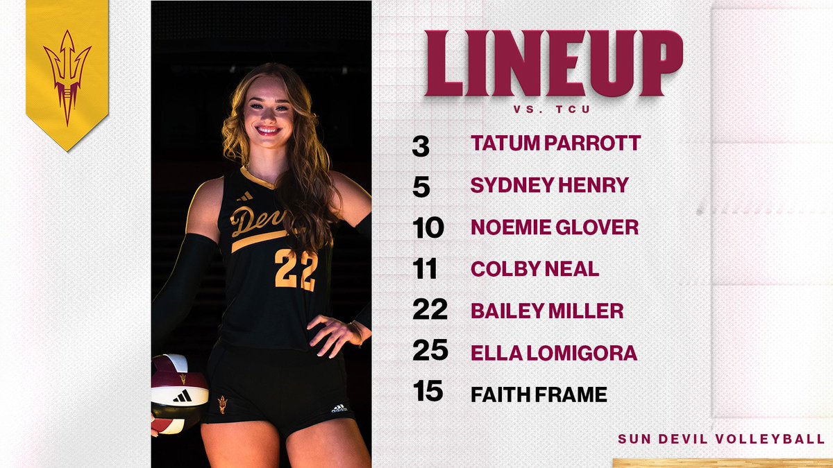 Sun Devils vs. Horned Frogs starts NOW on ESPNU! 😈

🔗 linktr.ee/sundevilvb

#ForksUp