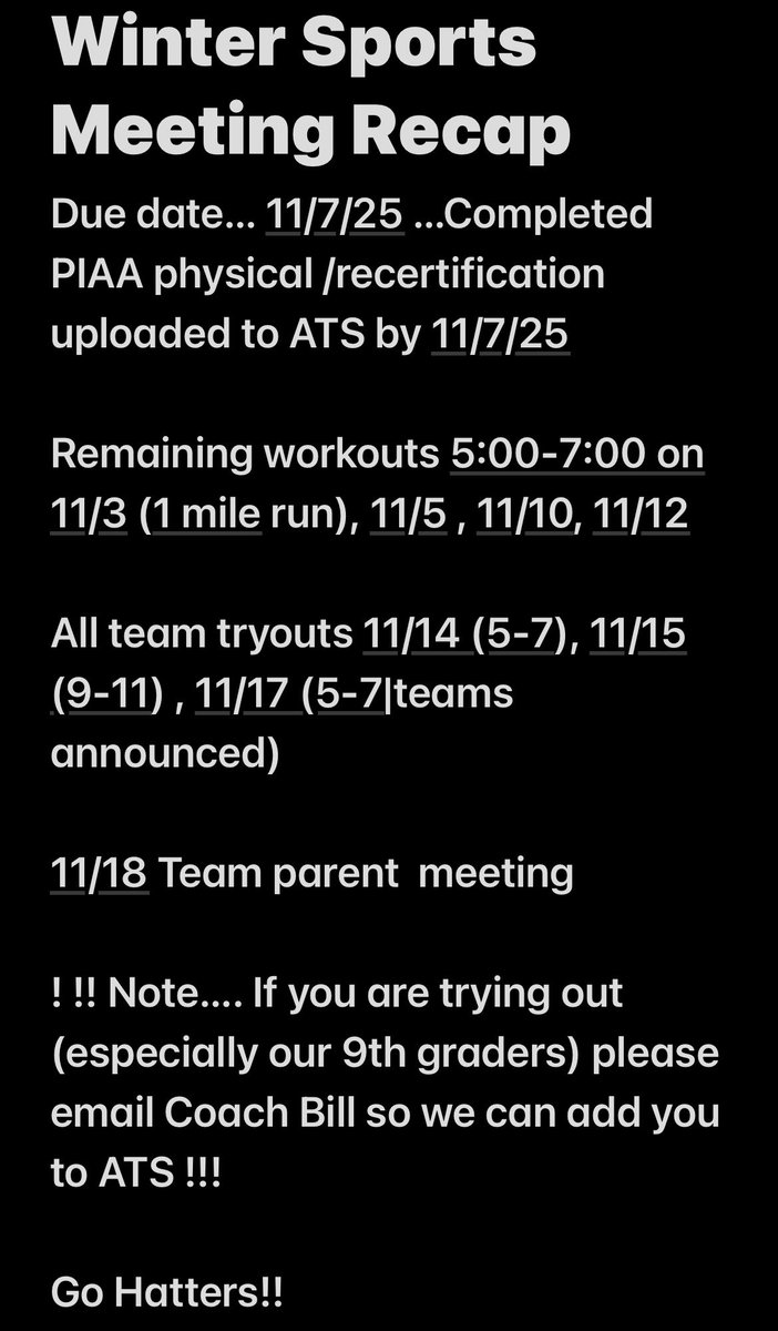 Winter Sports Meeting Recap