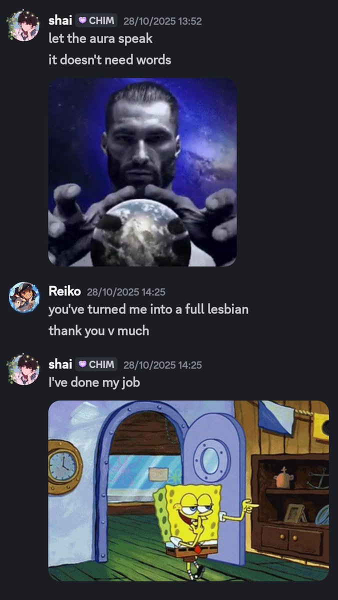 I can't stop laughing at this conversation it's been in my head for so long