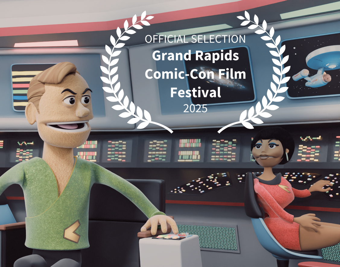 I've been so distracted by releasing the movie on YouTube, that I forgot to announce that STALLED TREK: THE DUMBSDAY MACHINE is an OFFICIAL SELECTION of  the GRAND RAPIDS COMIC-CON FILM FESTIVAL!!