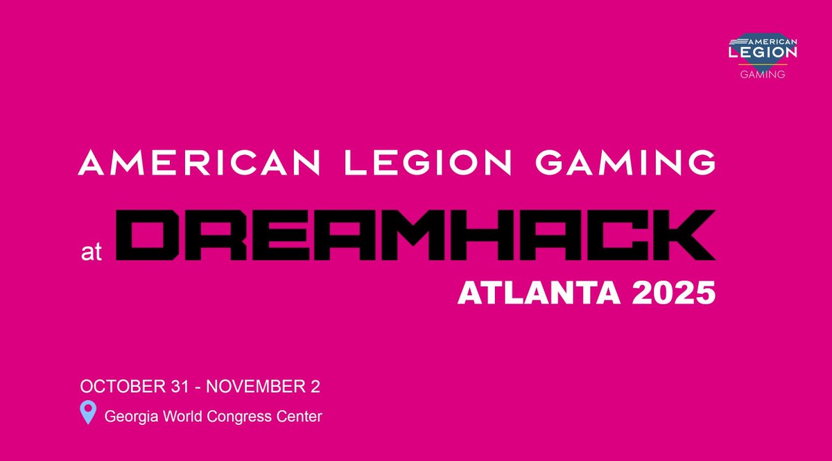 American Legion Gaming will be at DreamHack Atlanta 2025 this weekend at the Georgia World Congress Center. 🎮

From epic esports tournaments to cosplay contests and live performances, it’s one of the biggest gaming festivals in the country, and ALG will be there connecting with