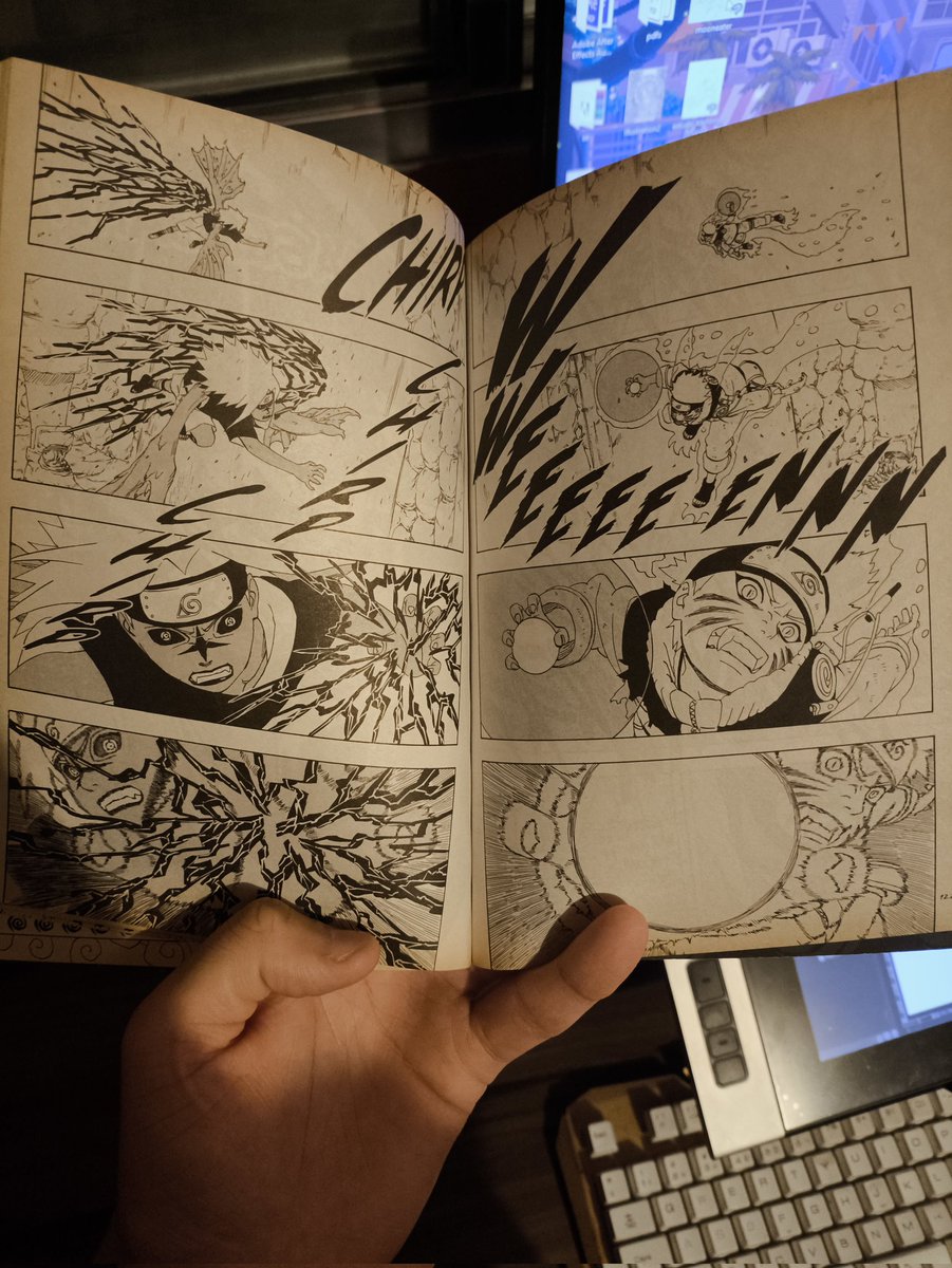 Quando falam em composição de página, sempre acabo pensando nessa aqui, Kishimoto sabia oq tava fazendo