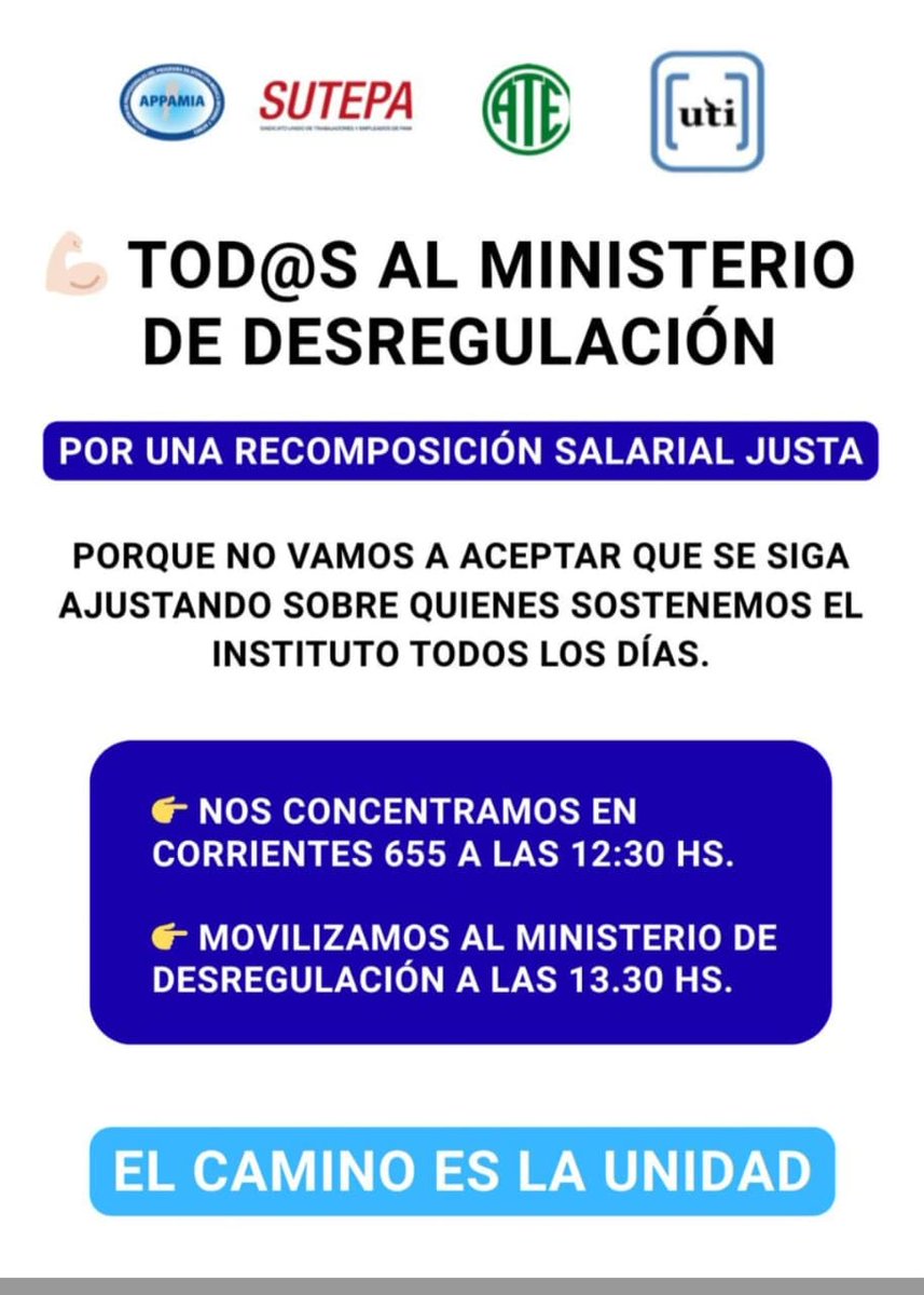 utiseccional13's tweet photo. ¡Por una Recomposición salarial Justa! 

#Pami
#UTISeccional13

@C5N @canal26noticias @cronica @eldestapeweb @Gatosylvestre @ischargro @LANACION @manujove @pabloduggan @todonoticias @VHMok https://t.co/7WXpwTpdtT