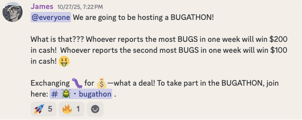 Hosting an online BUGATHON! You find bugs, you get paid. Here are the rules: