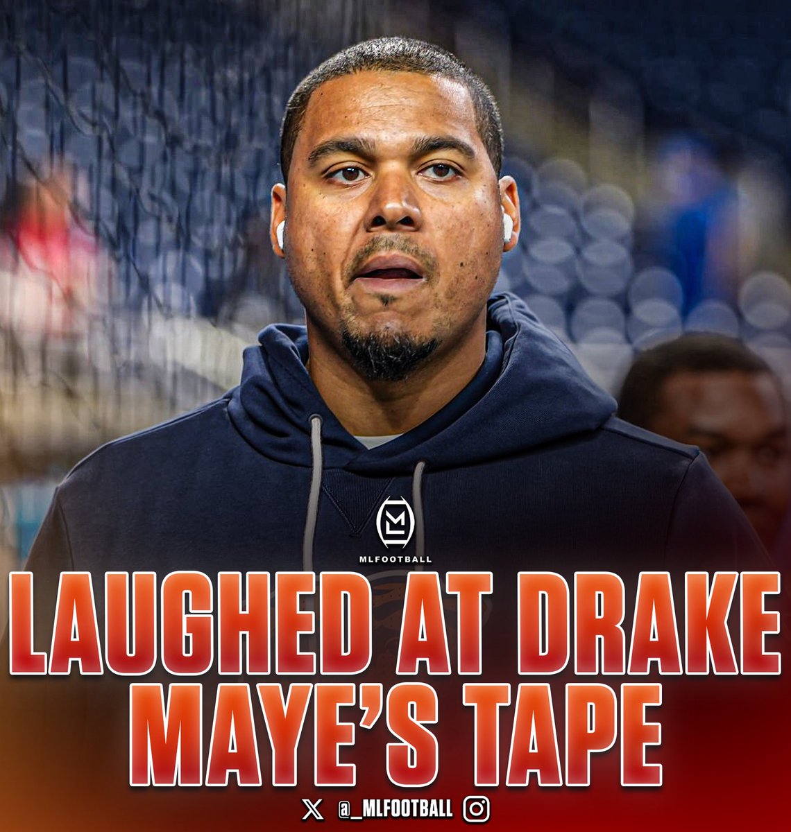 MLFootball's tweet image. 🚨CRAZY🚨

Chicago #Bears GM Ryan Poles LAUGHED at Drake Maye’s college tape during pre-draft evaluations last year.

Poles laughed at me for his performance on tape and allegedly turned it off in the middle.

Fast forward, Maye is playing like the MVP and a future Hall of Famer.