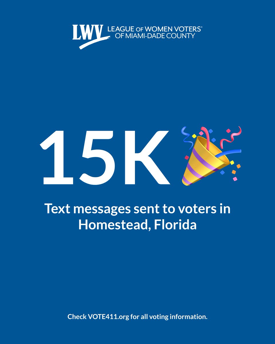 Thank you to everyone who joined us tonight for our GOTV Text Bank! We sent out 15k texts to voters in Homestead 🎉