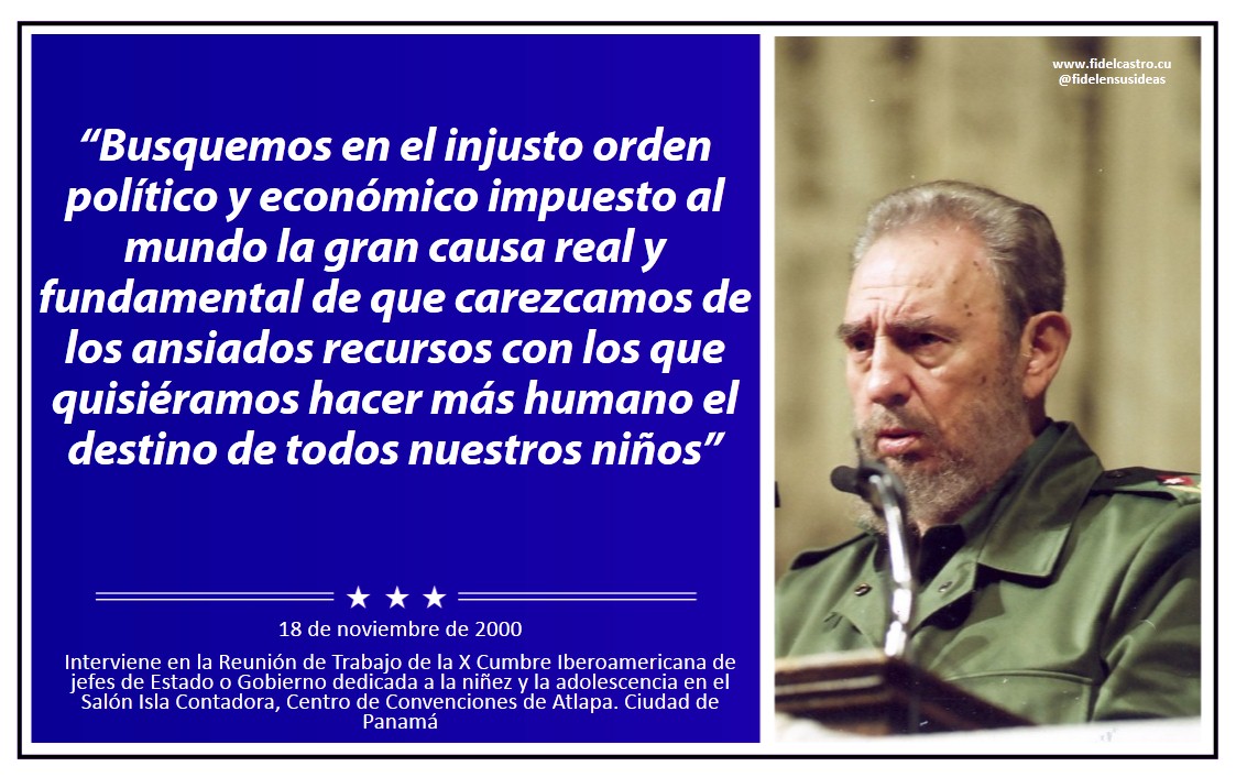 #FidelCastro en la Reunión de Trabajo de la X Cumbre Iberoamericana de jefes de Estado o Gobierno, el 18 de noviembre de 2000

fidelcastro.cu
#100AñosConFidel #Cuba #Revolución #FidelCastro #SomosCuba #SomosContinuidad #RevoluciónCubana