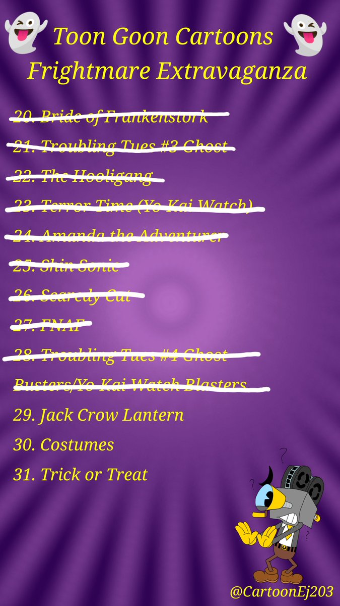 ToonEj203BackUp's tweet photo. #ToonGoonFrightmareExtravaganza #29 Jack Crow Lantern 
#ToonGoonCartoons #JacktheCrow #Jackolantern #PaintedPumpkin #Pumpkin #RogerRabbitEffect #Cartoonart #Cartoons #OCs #illustration #ArtistOnTwitter #Halloween #Inktober #Halloween2025 #Inktober2025 #NoNFT #NOAI https://t.co/aK9JwWIyxY