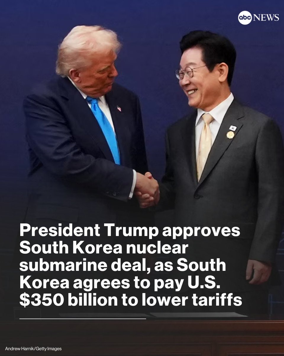 O presidente Trump disse que aprova a construção de um submarino de propulsão nuclear pela Coreia do Sul, após ele e o p