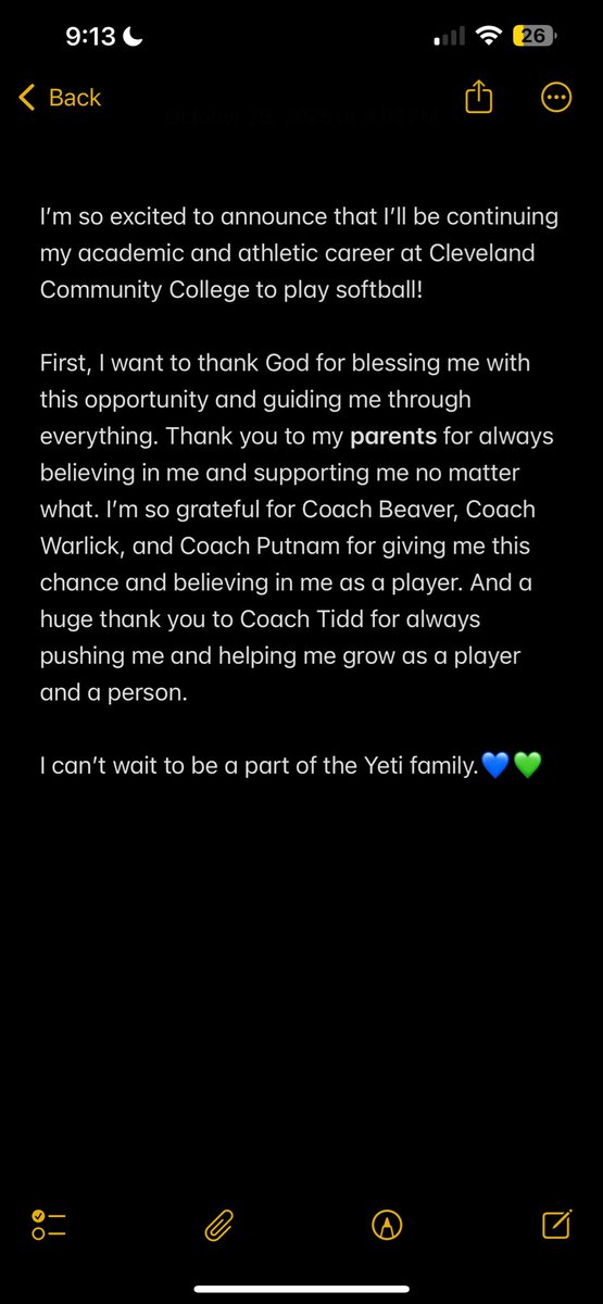 AmberMatlak2026's tweet photo. Go Yetis!💙💚 @cccyetis @Stars_Tidd https://t.co/c34URpNpPM
