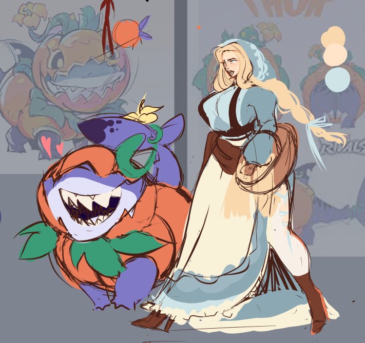 _Ashu7_'s tweet photo. Trick or treat! Wip 🍬🎃 

#emmafrost #jeffthelandshark #Halloween2025 #MarvelRivals #MarvelRivalsfanart https://t.co/JeyCwkcK3b