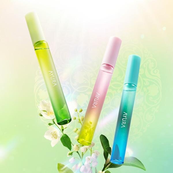 MimiBeauty__'s tweet photo. アユーラの入浴料をイメージした"幻の香水"がついに定番化！！🎉
"メディテーションバスt"をリアルに再現したグリーン、寝香水のブルー、和の香りのピンクの3種類♡これは嬉しすぎる~😭1/23発売！ https://t.co/wJ1jysSxck