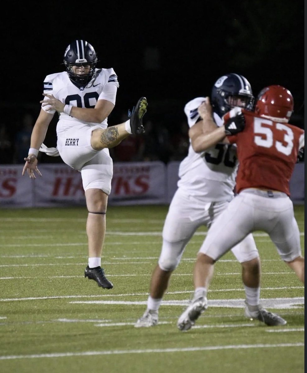 After a great convocation with <a href="/BCCoachK/">Tony Kunczewski</a> I am grateful to have received an offer from <a href="/BerryFootball/">Berry Football</a> 

<a href="/WaltonRecruits/">Walton(GA)Recruiting</a> <a href="/coachdbrunner/">Daniel Brunner</a> <a href="/thedawsonzim/">Dawson Zimmerman</a> <a href="/OneOnOneKicking/">OneOnOne Kicking Camps🏈</a> <a href="/fcoach29/">Kevin Horne</a>