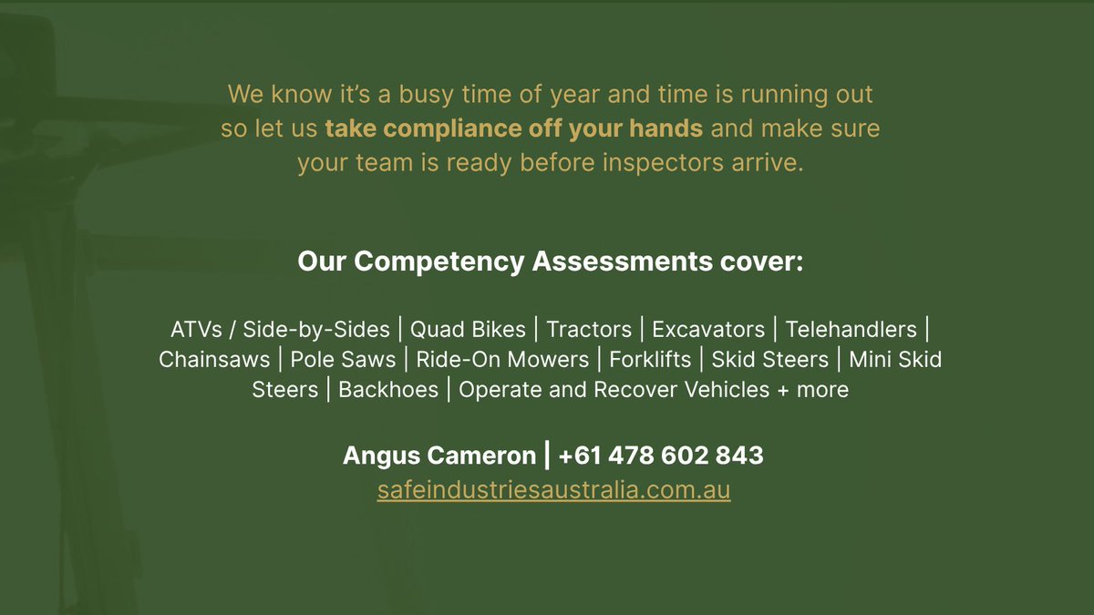 safe_australia's tweet image. Time is running out ⏱
If you haven’t had a chance to look at your safety protocols, we can help you get up to speed before inspections