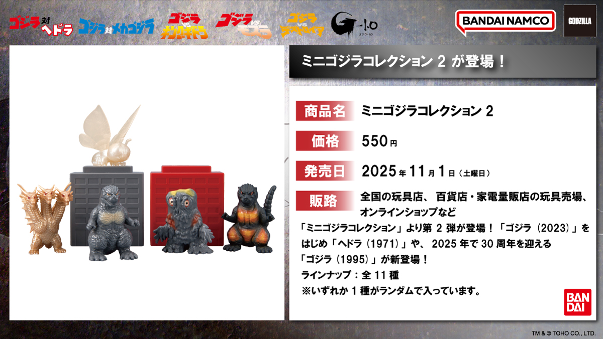 ⬛️#ゴジラよりお知らせ⬛️ バンダイより、 「ミニゴジラ