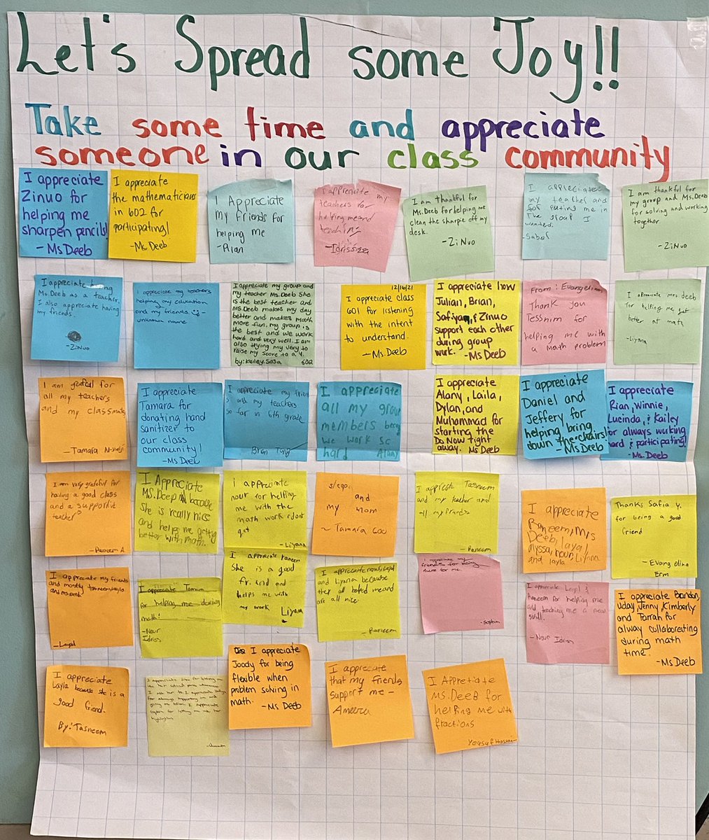 teacher2teacher's tweet image. Here&apos;s how educator @MerillaDeeb invites Ss to notice just how wonderful their classmates are: