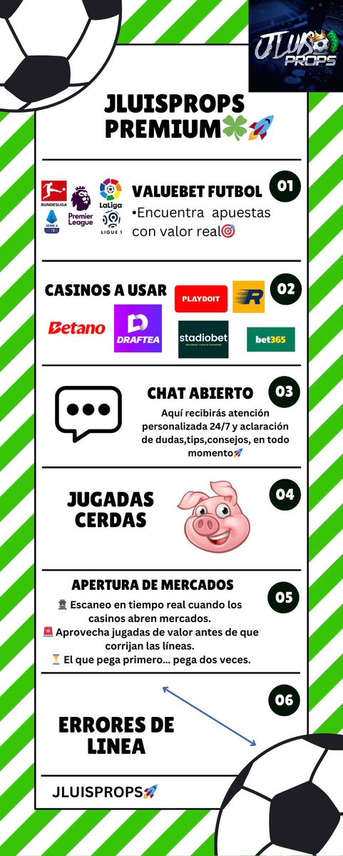 JluisPROPS's tweet photo. 🚨🎁 DINÁMICA JLUISPROPS PREMIUM 🎁🚨

Este mes voy a regalar 2 CUPOS para entrar a mi grupo PREMIUM de NOVIEMBRE 💎🔥

📅 Dentro encontrarás:
🐷 Jugadas cerdas
🚀 Valuebets reales
💣 Errores de línea
⚡ Acceso al chat 24/7
📊 Estadística y data de las jugadas 

📋 REGLAS PARA PARTICIPAR:
•Seguirme ✅
•Dar LIKE ❤️ & REPOST 🔁
•Comentar “Quiero participar” 💬

Los ganadores los anunciaré el viernes🍀🚀
#JLuisProps #Sorteo