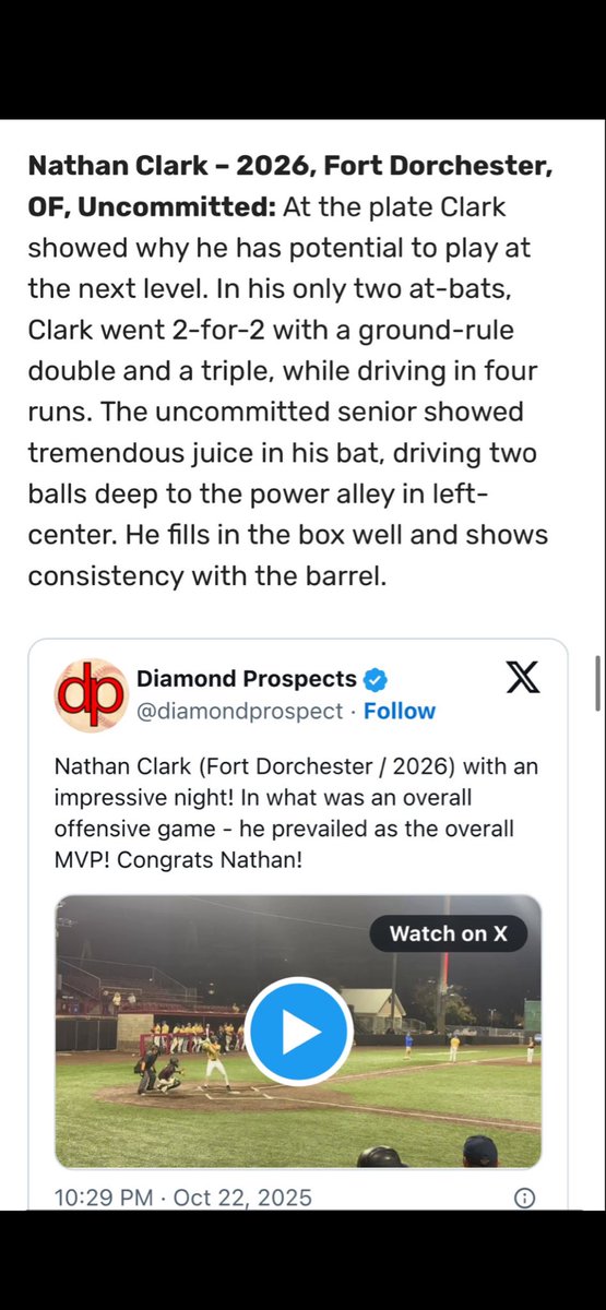 nathanclark212's tweet photo. Thank you @diamondprospect for the write up had a fun time at the all star game https://t.co/A0XGxWbcI1
