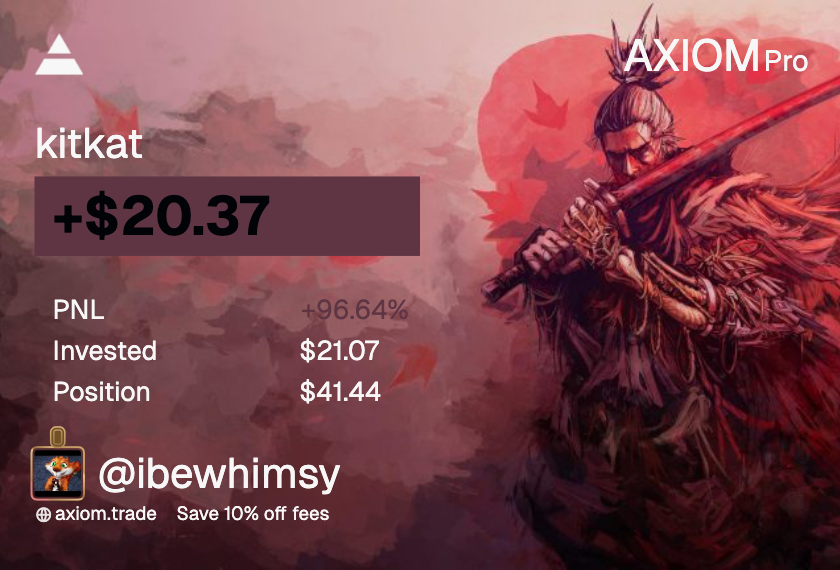 ibewhimsy's tweet image. Goodnight, everyone 🫡
- especially to the low port trenchers

* I have made the TG and will start sending
the link to everyone's dm's.
(I don't want to post bc bots..)

Now, I missed the first $kitkat 

- saw this one starting to run and had a feeling.

Aped in @ 274k and sold…