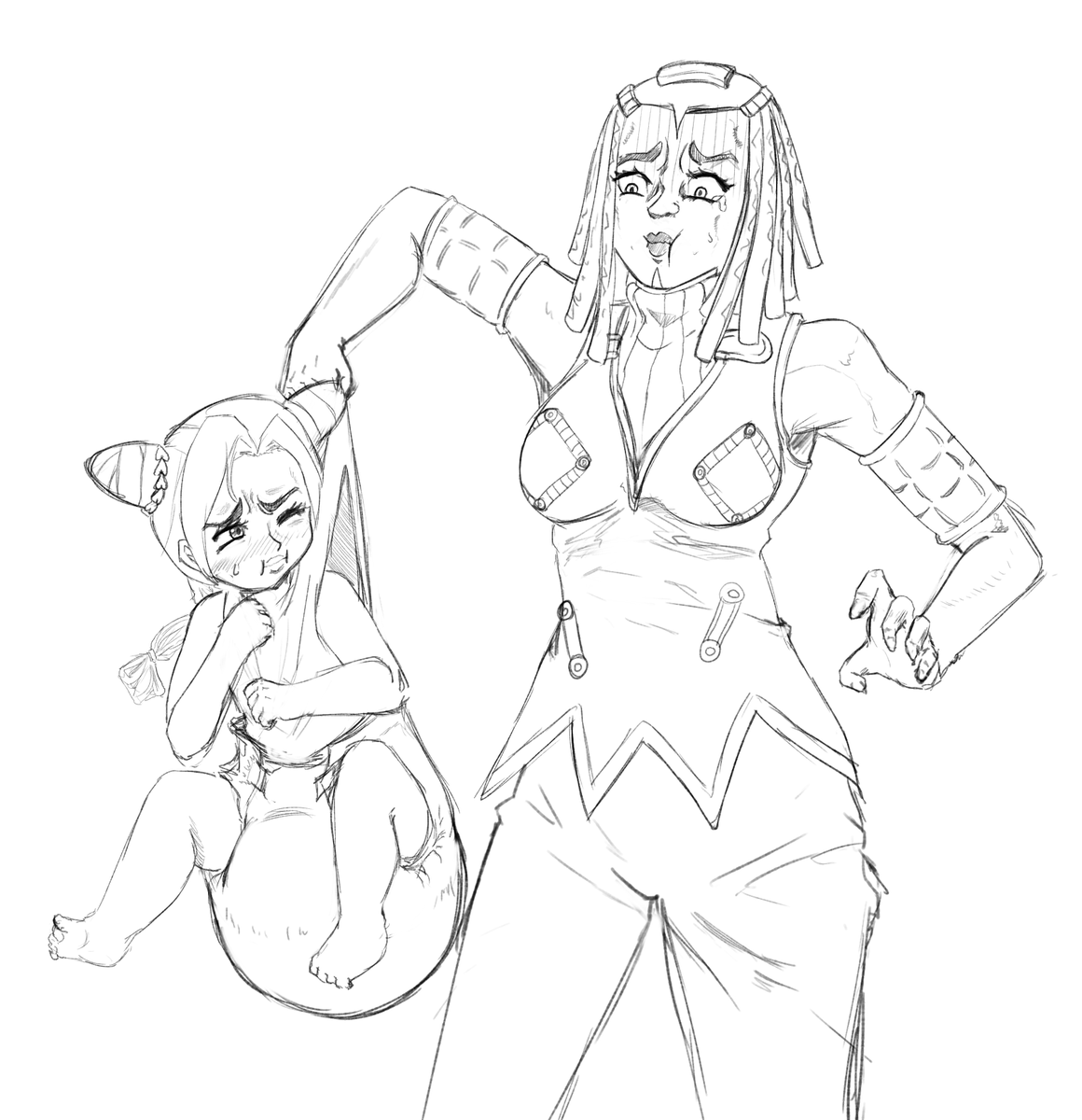 Yo! Got a decent backlog of stuff to upload so uhh... I'mma start uploading now lol

An AR comm Jolyne and Ermes for <a href="/SgnWaffle/">SGNWaffle</a>