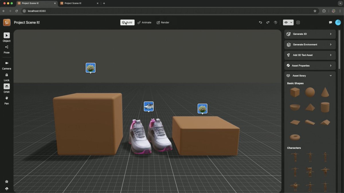 risay's tweet image. 3Dオブジェクトへのタグづけ（写真）かわいいし、わかりやすいなぁ  #ProjectSceneIt #AdobeMAX