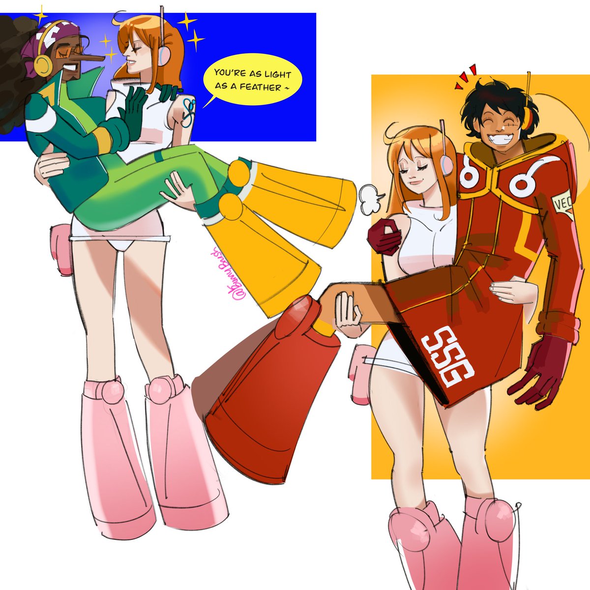 Drawing Nami carrying everyone because why not?