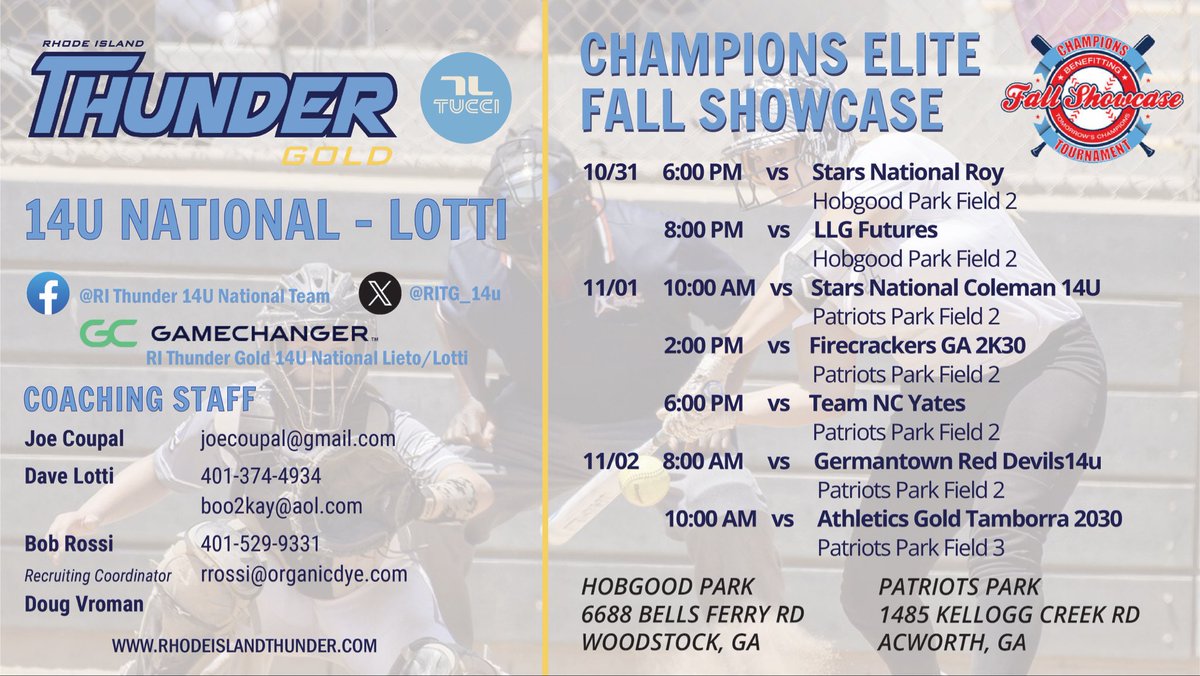 SelenaMadrid29's tweet photo. Excited to head to Georgia this weekend with @RITG_14u for the Champions Elite Fall Showcase! Ready to compete 💪🥎 #RITHUNDER #ChampionsElite https://t.co/n73qnSaNaL