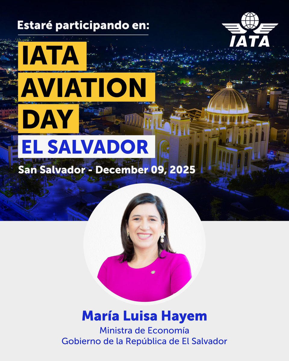 El 9 de diciembre, en el marco del Día de la Aviación, conversaremos sobre “Conectividad y competitividad para el desarrollo de El Salvador”. 🌎🇸🇻

Abordaremos cómo la aviación impulsa nuestro crecimiento económico, generando más oportunidades para los salvadoreños. 🙌🏼