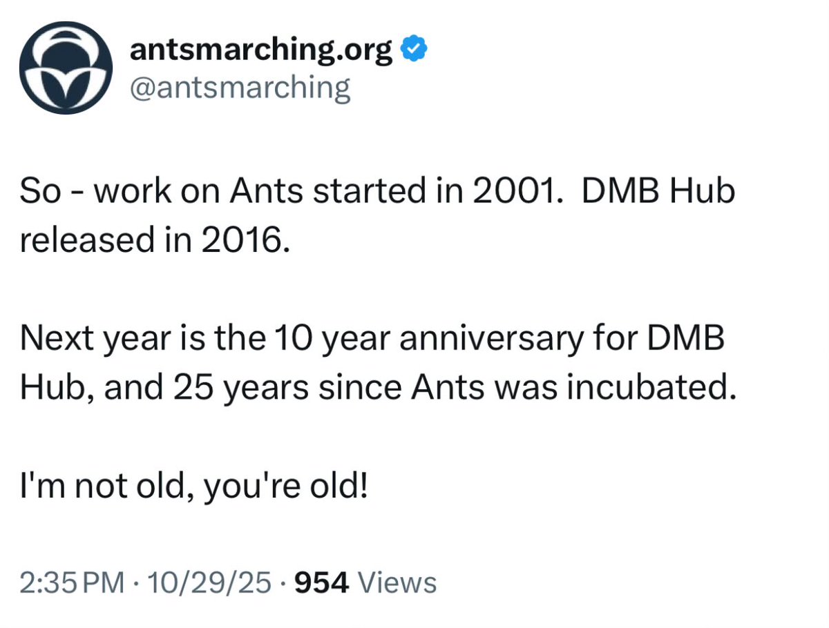 TypicalDMBFan's tweet photo. What year did you steal it from the original creators? @antsmarching https://t.co/cay6C1c0GH