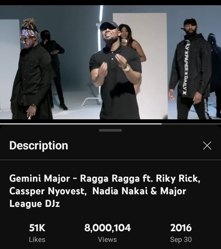 blackjacket_j's tweet photo. "Ragga Ragga" by @GeminiMajor  (w/ Riky Rick, @casspernyovest,  @Nadia_nakai &amp; @MAJORLEAGUEDJZ) 

just did 8 million in views on Youtube. https://t.co/CNB5xDtWDo