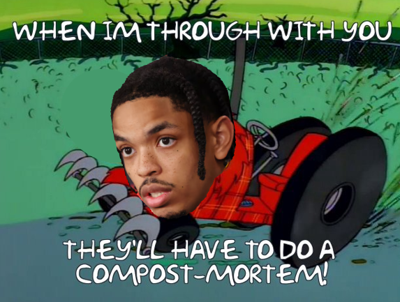 SimpsonsNBA's tweet photo. The Lawnmower! #whynotminott https://t.co/bSZ4RYb7Oq