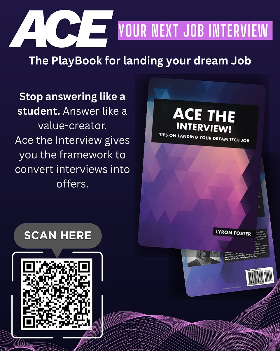 theblacktechceo's tweet image. Stop answering like a student. Answer like a value-creator.
Ace the Interview gives you scripts, scorecards, and frameworks to convert interviews into offers.

Buy here: checkout.page/s/fkn1B909tYLSd

#AceTheInterview #TechCareers #InterviewTips #STARMethod #SystemDesign #CareerUpgrade…
