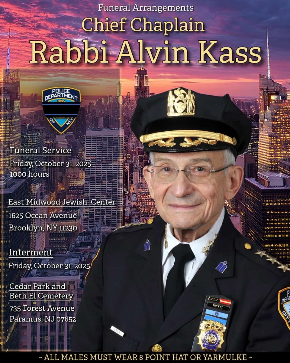 AdeelRanaNYC's tweet image. I’m deeply saddened by the passing of #NYPD Chief Chaplain Rabbi Alvin Kass.

#RabbiKass was more than a #chaplain. He was a man of faith, compassion, and unity who dedicated nearly 60 years to serving the NYPD and the people of New York City. I had the honor of working alongside…