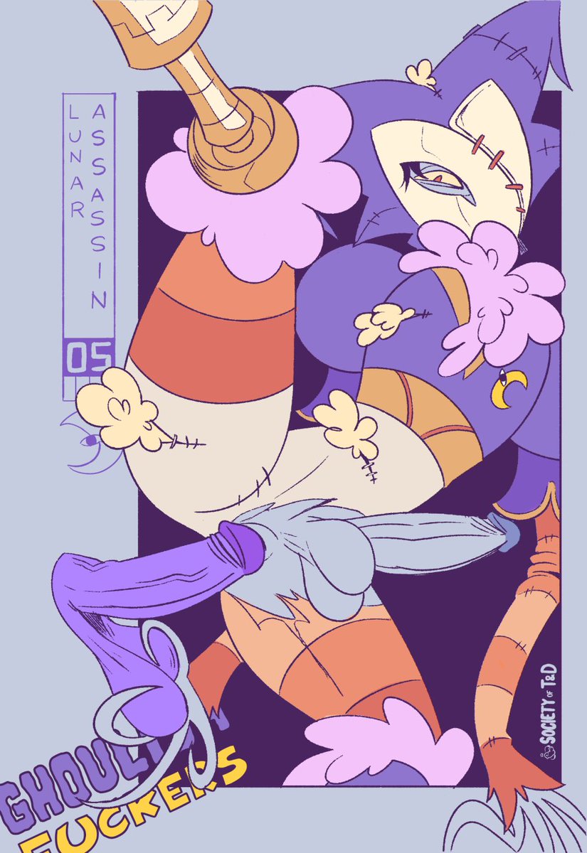 Ghoulish Fuckers #05 - Lunar Assassin

"What's that? A stuffed doll? It has... sharp claws??"
The adrenaline made him get a boner. The doll reciprocated.
"Wait, aren't them a doll? They don't feel like it at all!"  
Those thoughts vanished as soon as they got into ecstasy.