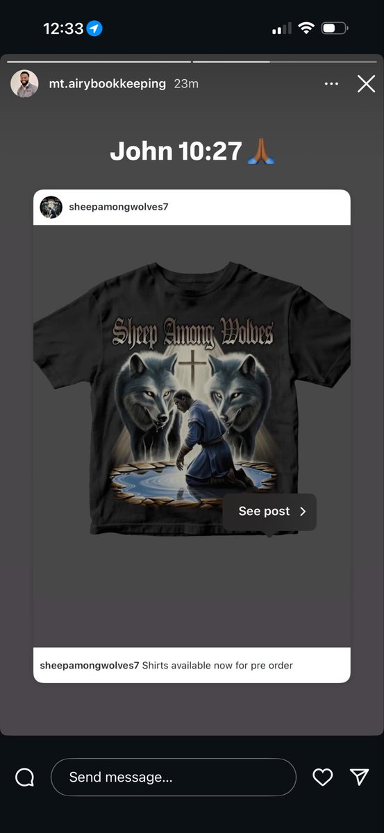 DrewNear2God's tweet photo. SHEEP AMONG WOLVES CLOTHING BRAND DM ME TO COP UP SHIRTS AND HOODIES FOR SALE . Matthew 10:16 “ I will send you out like sheep among wolves. Therefore be as shrewd as serpents and as innocent as doves. - be cautious and wise in the face of opposition https://t.co/beN8A54rS8