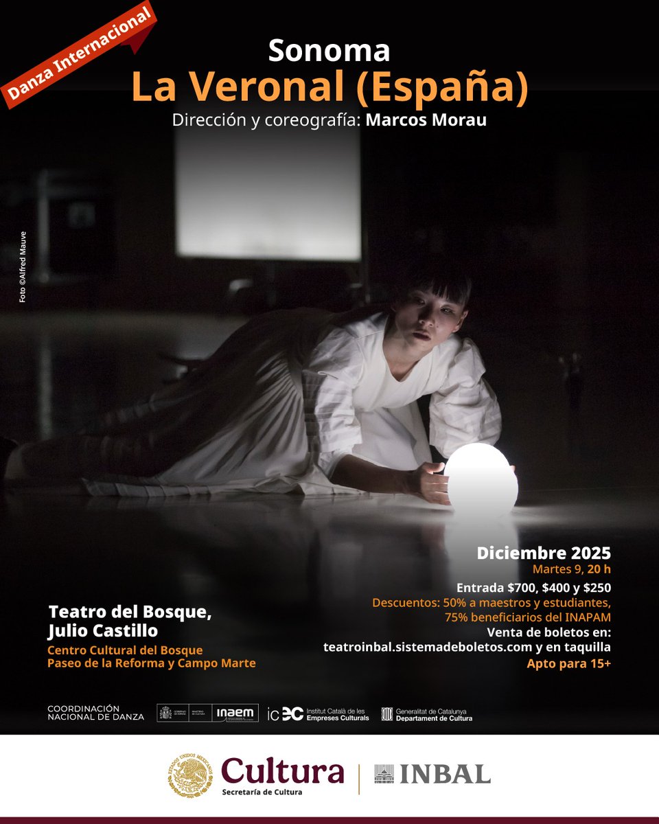 Presentamos a la reconocida compañía La Veronal (España), dirigida por Marcos Morau. 

El coreógrafo galardonado con el Premio Nacional de Danza de España llega a México con Sonoma, una pieza que transita entre el cuerpo y el sonido, entre lo humano y lo primitivo.