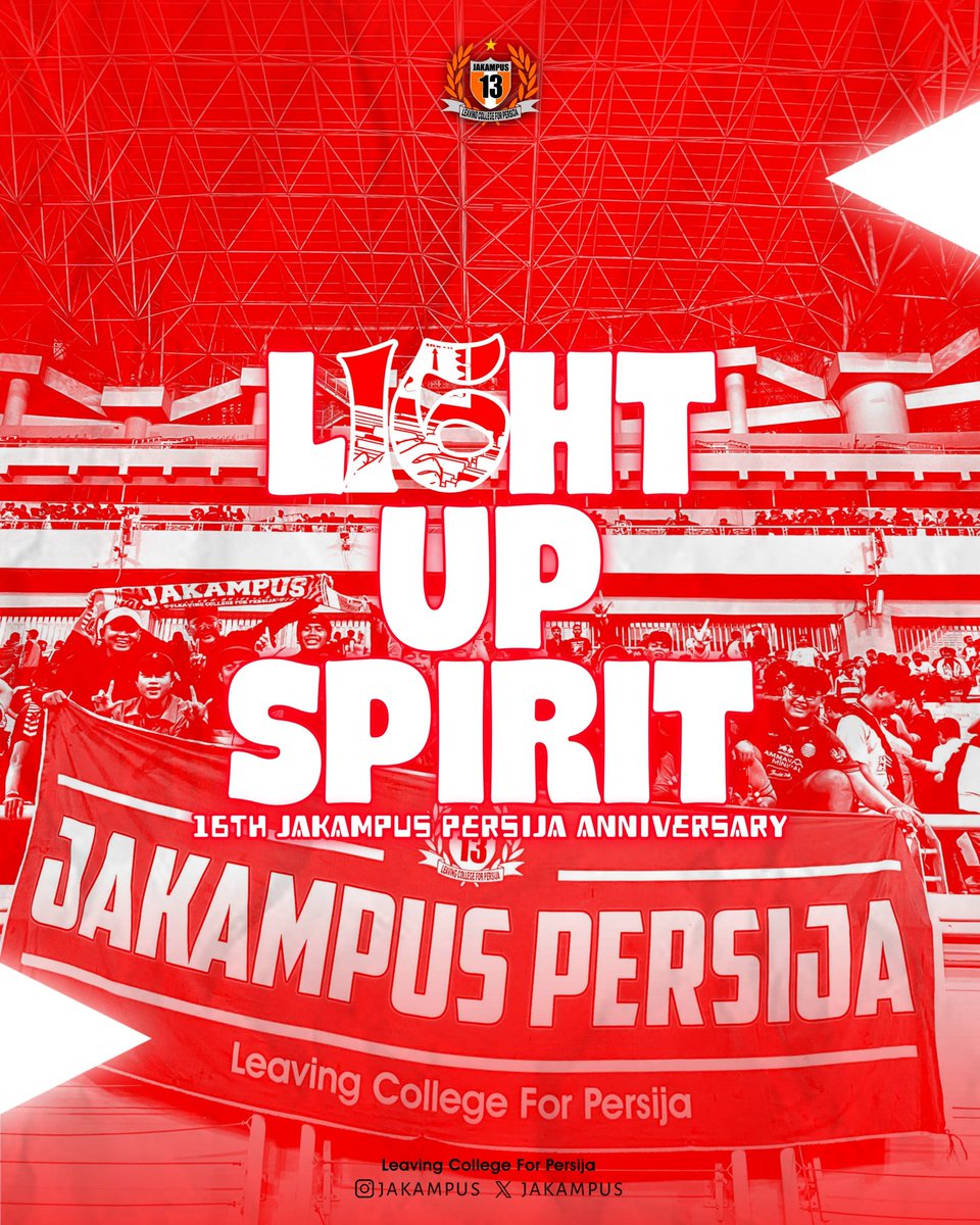Kita akan selalu ada untuk mendukung Persija

Sekali Persija akan selamanya Persija

Mari Rayakan umur 16 tahun ini!!!
#L16GHTUPPERSIJA
#LEAVINGCOLLEGEFORPERSIJA
#SECTOR13