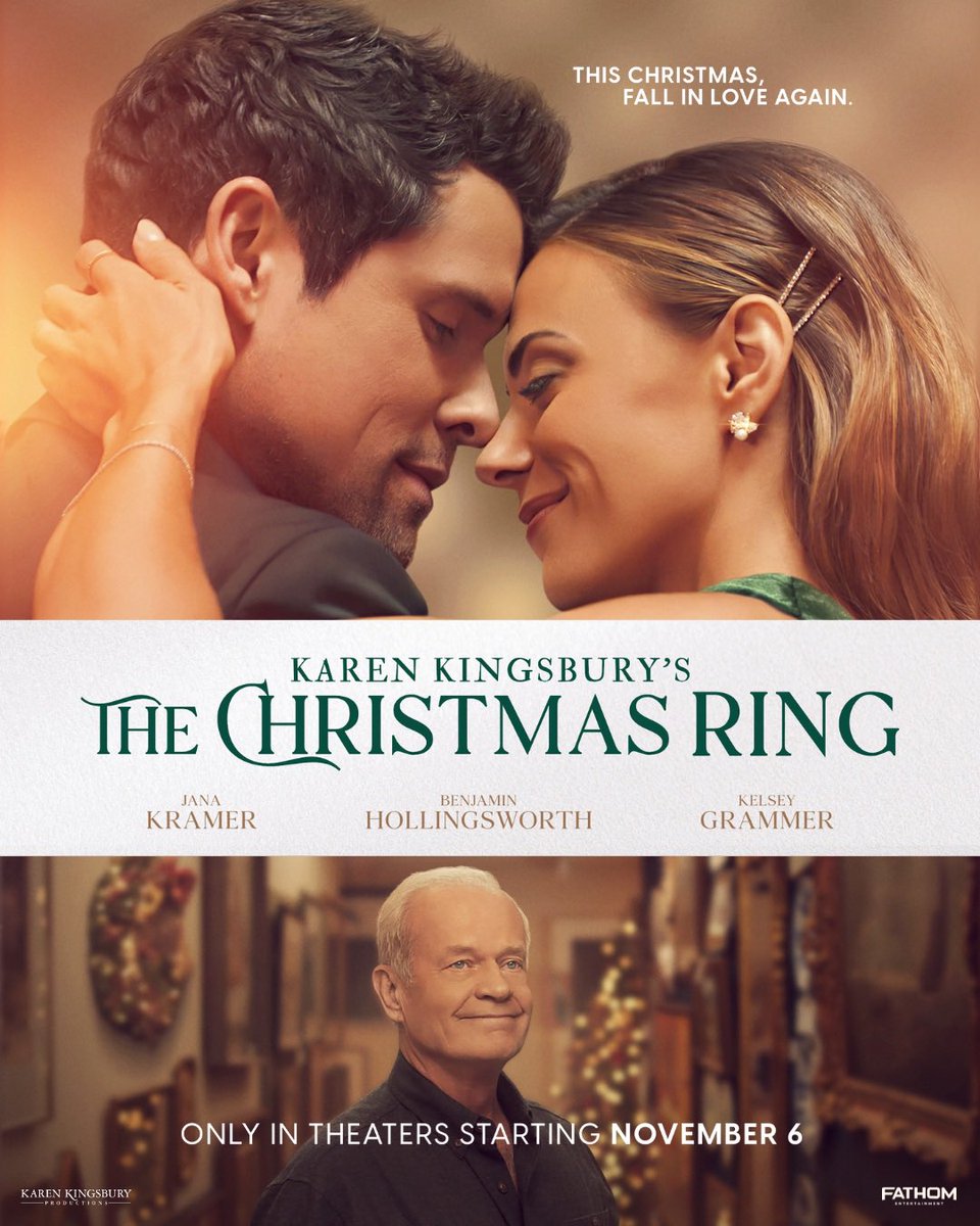 KarenKingsbury's tweet image. You just made #TheChristmasRing an instant New York Times Bestseller! And now you can enjoy the MOVIE only in theatres starting NOVEMBER 6. From book to screen ... a dream come true!!! 📖🎞️🎄❤️

P.S. you don't have to read the book before the movie ... get your movie tickets now…