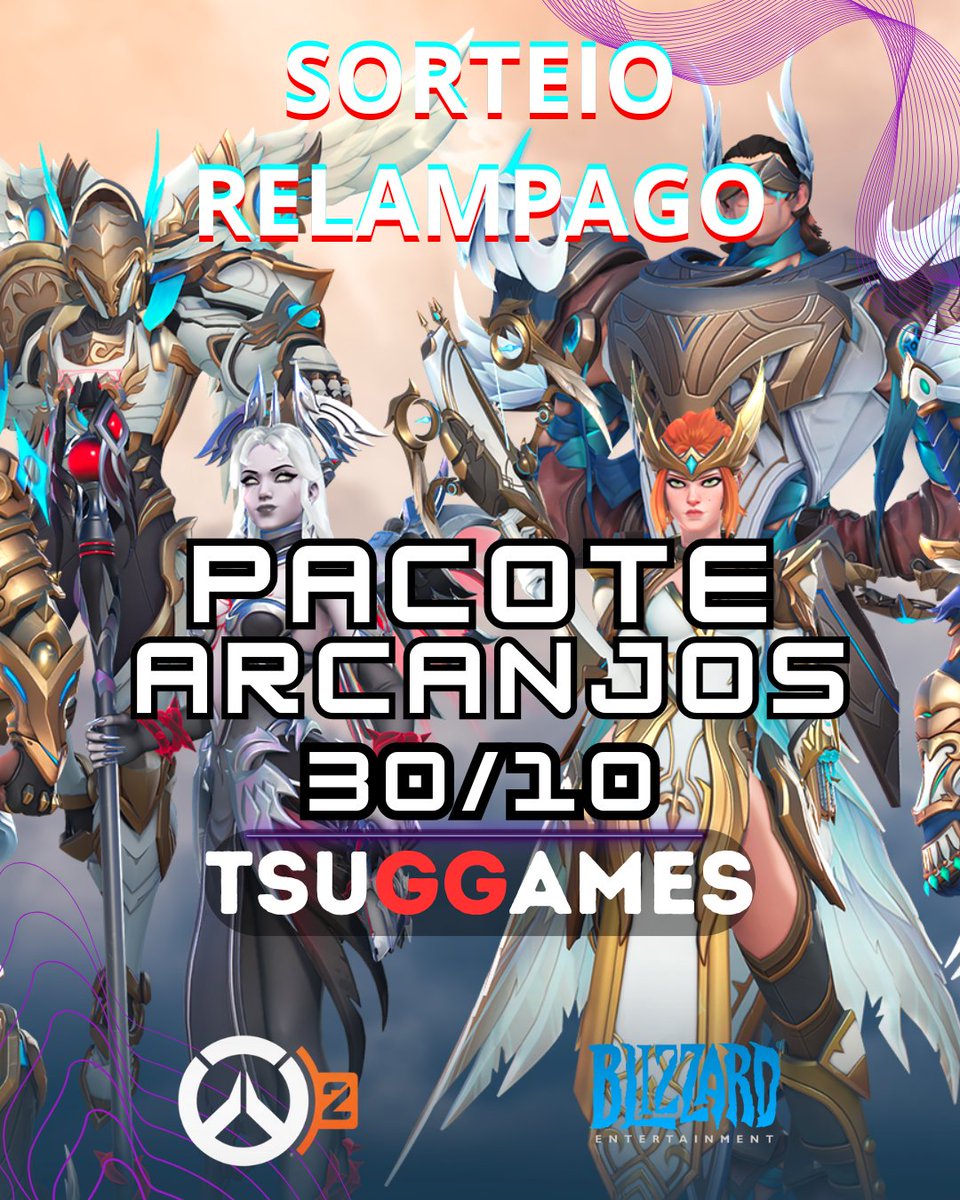 Sorteio relâmpago!

A <a href="/OverwatchBrasil/">Overwatch</a> nos concedeu código para o super pacote ARCANJOS.

Regras:

-Seguir aqui no X 
-Seguir na Roxinha: TsuGGames
- Resgate seus tickets com !Ticket no chat.

O sorteio será amanhã às 21

Obs: Quem marcar o amigo e der RT, terá sorte extra!