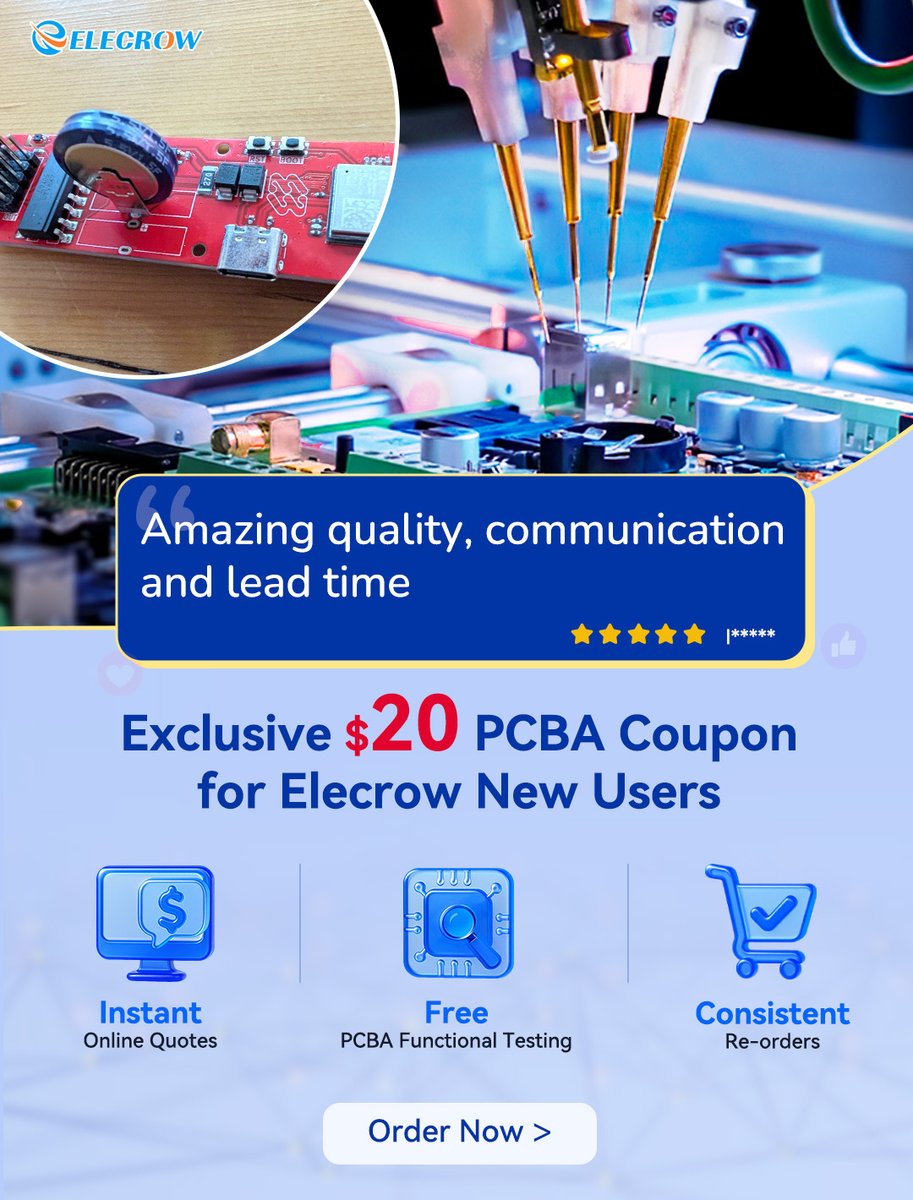 Elecrow1's tweet image. 📢 Keep your ears open! Check out what our customers are saying about #Elecrow&apos;s PCBA services. Their satisfaction speaks for itself. Ready to give it a try? 👇 #ElecrowPCB
elecrow.com/feedback/amazi…